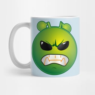 Angry Alien Monster ET Extraterrestrial Martian Green Man Emoji for Women, Men and Kids 8 Mug